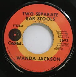 Country 45 Wanda Jackson Two Wrongs DonT Make A Right / Two Separate Bar Stools. Good conditions preowned vintage...