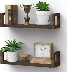 These authentic all-wood floating shelves are rough cut with a smooth finish coming in your choice of Black, Natural,...