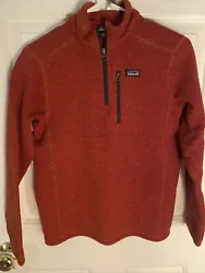 Patagonia Better Sweater 1/4 Zip Fleece Jacket Boys Girls XL Size 14 Red Maroon.