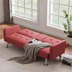 Assemble Easily: The futon sofa takes a simple assembly design, you only need to assemble the legs on the sofa to...