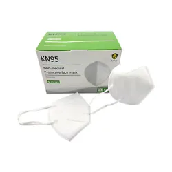 Available in quantities of 20, 50, or 100 masks. Filter Class: KN95. Type: Folded design. Color: White.