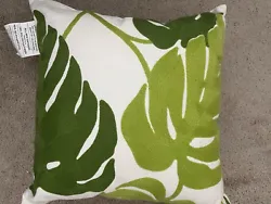 Green flower couch decorative throw pillow.
