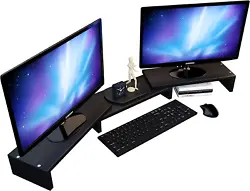PERFECT FOR DUAL & TRIPLE MONITORS - This versatile monitor stand is perfect for propping up a single monitor, two...