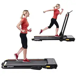 This robust treadmill features a robust, space-saving compact, foldable, design. Designed with speed function on an...