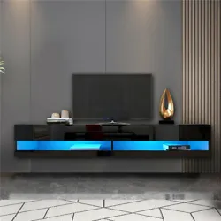 This black LED TV stand is a great ideal for lounge room, living room, bedroom and more. High Quality Material - Made...