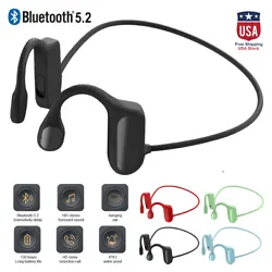 Wireless Open Ear Bone Conduction Headphones Bluetooth 5.2 Ear-hook Earphone New. Bone Conduction Headphones Bluetooth...