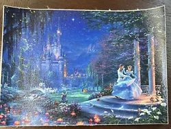 A scene from Disneys Cinderella- Cinderella Dancing in the Starlight - Thomas Kinkade Studio Disney Canvas Print....