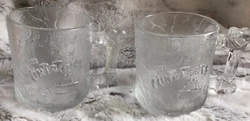 2 The Flintstones Glass Coffee Mug Cup McDonalds 1993 Pre Dawn Promo Clear USA. Condition is Used. Shipped with USPS...