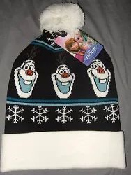 Knit pom beanie from DisneysFrozen with an Olaf Fair Isle design.