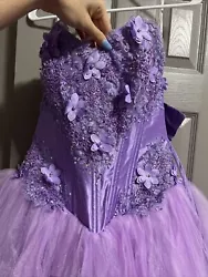 lavender quinceanera dress.Beautiful and handcrafted in Mexico by a local designer in Guerrero. Previously ownedDry...