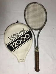 Vintage Wilson T2000 Metal/Steel Tennis Racquet W/Cover Preowned Made In USA.