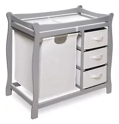 Diaper changing necessities will be nearby for safety and convenience. Three, equal-sized baskets are ideal for...