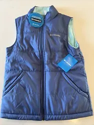 Girls Columbia Puffer Vest Large L Reversible New.