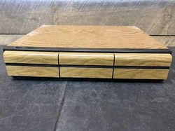VTG. casette Tape Storage Tray 3 Drawers Wood Veneer 45 Capacity.
