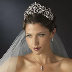 Fabulous and elegant this bridal tiara is the perfect touch to your wedding ensemble. 9 1/2