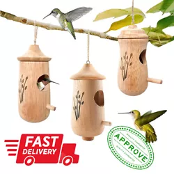 【HummingBird Houses for Indoor Outside Hanging】With the strong hemp rope, you can hang our Hummingbird House on...