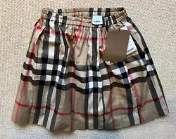 Girls Hilde Check Pleated A-Line Skirt Burberry, Size 12.