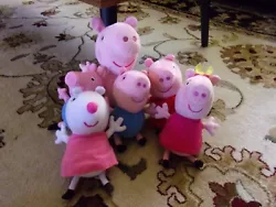 Lot of 6 Peppa Pig Plush Plushies. All are very clean and great shape!