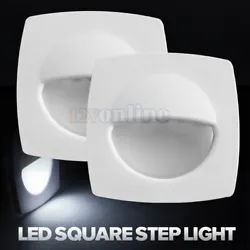 A perfect lighting fixture for stair, step, walkway and indicator light. 2pcs of 12V Square Courtesy Light Cool White...