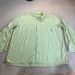 62% Nylon, 38% Polyester. Good condition with a hole in front by the buttons. Hence lower price.