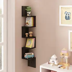 5 tier wall mount floating corner shelf makes space utilization possible from any corner. Creative design provides...