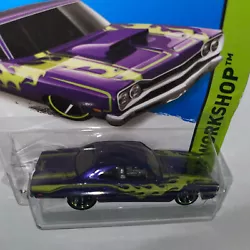 Hot Wheels HW Workshop 69 Dodge Coronet Superbee #212/250 Purple W/ Lime Green.