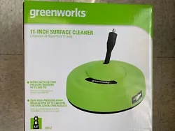 Greenworks 30012 11” Pressure Washer Surface Cleaner - Green. Condition is 