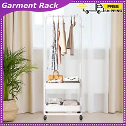 There is a height from the basket to the hanger rod, so you can hang long pieces of clothing such as coats and dresses....