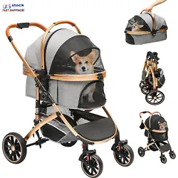 Carrier Opening Design: This stroller wagon can be opened from the front and back. This design shows great importance...