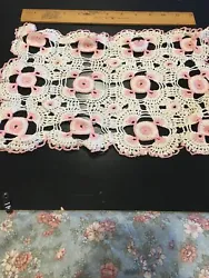 crochet large dresser bureau bedroom scarf doily. This is a beautiful handmade and perfect centerpiece doily. It is...