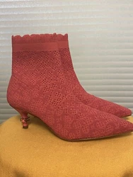 Coach Pink ankle boots booties size 5.5. Hard to find!Great conditionA kitten heel, pointed toe, and sleek silhouette...