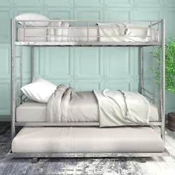 The twin over twin bunk bed with trundle is an excellent space saver. Trundle under the lower bunk is created for extra...
