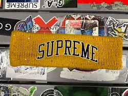 Supreme New Era Sequin Arc Logo Headband Yellow Used Rare Authentic Cotton Hype. 100% Authentic Need more pics just...