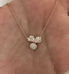 tiffany and co pavé diamond flower pendant necklace 18k rose gold. Excellent condition Inspired by the idea of...