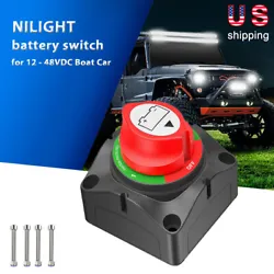 Nilight 12 - 48VDC 1-2-Both-Off battery disconnect switch cars, marine boats, RVs, campers, travel trailers, trucks,...