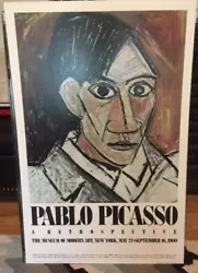 Original vintage unframed out-of-print commemorative poster of Pablo Picassos painting 