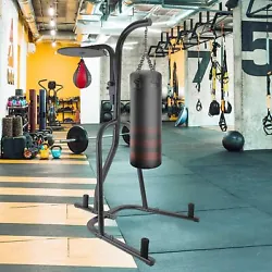 Feature： [2-in-1 Heavy Boxing Rack] Our heavy bag boxing rack can hold a punching bag and a speed ball. You can also...