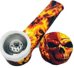 Fire Skulls. Our other bowls WILL NOT fit this pipe. (Do not use alcohol on outside of pipe, it could destroy pattern)....