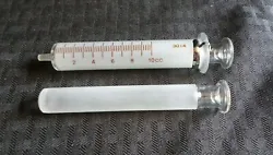 Model:Yale 10cc Reusable Glass Syringe w/ Glass Luer Slip Tip, 3014. Capacity: 10cc (10mL). Details: Extra Plunger is...