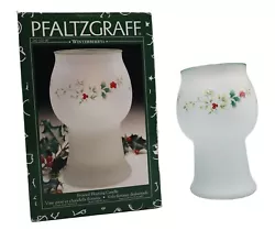 • Winterberry - Frosted Glass. • 1998 Pfaltzgraff. Height 7.75 in / 20 cm.