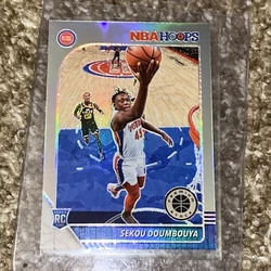 2019-20 Panini NBA Hoops Premium Stock #212 Sekou Doumbouya Rookie Card Silver.