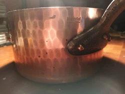 RARE!! BEAUTIFUL!!Copper Sauce Pan - Mauviel - 2.5MM - 8” hammered . Condition is Used. Shipped with USPS Priority...