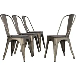Stackable iron coffee chairs: This set of coffee chairs is stackable to save the space, which is especially helpful for...