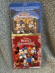 Disney Mickeys Christmas Carol (Blu-ray + DVD + Digital, 1983) New Sealed.
