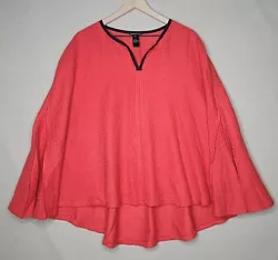 One By Maria Cornejo Red Poncho Sweater 2X. Small flaw on the front. Please see all photos.