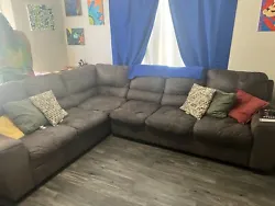 Grey 2 Piece Sectional. Good condition, well kept. Will be cleaned and vacuumed before sold. Comes as 2 pieces, the...