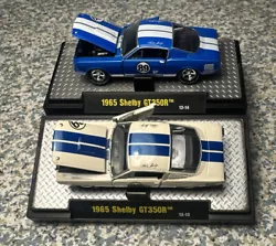 M2 Machines 1965 Ford Shelby GT 350R White & Blue with Stripes Drive Them All. Great condition kept on display