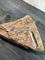 TIFFANY & CO Sterling Silver 1837 Bar Pendant & Necklace. Used