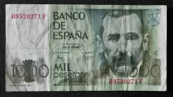 Ce billet Espagnol de 1000 Pesetas de 1979. Billet en etat de circulation. Et noubliez pas de majouter à votre liste...