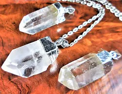 Raw Natural Quartz Crystal Necklace - Silver Plated Pendant. Pendant Sizes Will Vary From Approx.